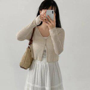 [에이와비] #AWABMADE:_MerryCloset.린넨볼레로크롭가디건 -cd/5color