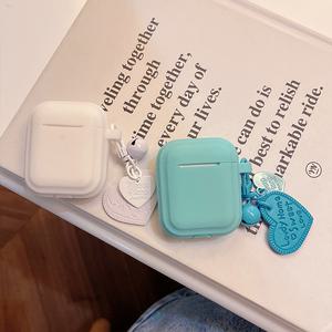 최신 귀여운 에어팟 케이스 하트 참 키링 민트 or 화이트 TPU / airpod 1세대 2세대 프