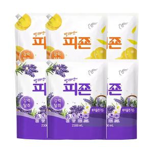피죤 섬유유연제 리필 옐로우미모사 2.3L, 3개 + 바이올렛가든 2.3L, 3개