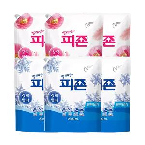 피죤 섬유유연제 리필 핑크로즈 2.3L, 3개 + 블루비앙카 2.3L, 3개