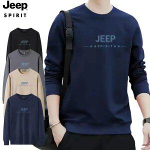 JEEP SPIRIT 봄용맨투맨 남성 순면 맨투맨 프린트 캐주얼 일상착용