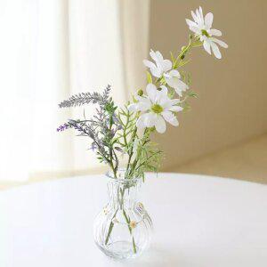 인테리어 유리 화병 생화 조화 라인 투명 통통라인화병