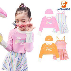 NEPA KIDS 네파키즈 여아 다이브 패턴 2 IN 1 래시가드 원피스 KK43009