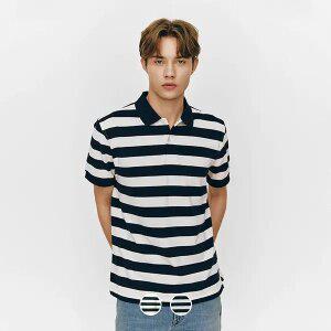 [지오다노] 015511 피케 폴로 스트라이프 반팔티