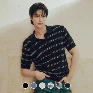 [지오다노] 055531 14gg 하이트위스트 반팔 폴로넥 니트 스웨터