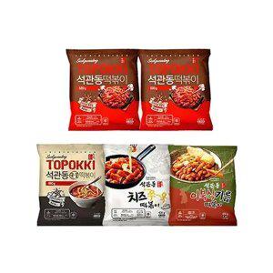 석관동 떡볶이 오리지널, 520g, 2개 + 국물떡볶이, 490g, 1개 + 치즈떡볶이, 420g, 1개