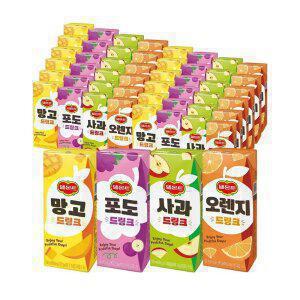 [T쇼페]  델몬트 드링크팩 190ML 48팩 오렌지 망고 사과 포도 혼합음료 어린이 팩주스