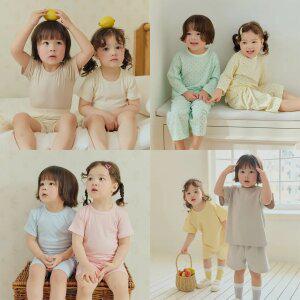 [40%쿠.폰][키키스토리]26SS여름신상 모달/루즈핏/배앓이/골지/유아/아동/실내복/코튼