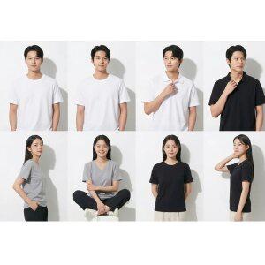 [페넬로] 남여 여름 반팔 라운드 3종/브이넥 3종/카라넥2종 중 택1