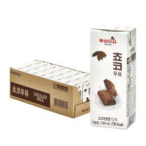 [부산우유] 멸균우유 초코우유 190ml, 24개