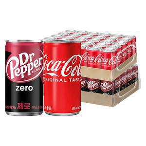 코카콜라 190ml, 30개 + 닥터페퍼 제로, 190ml, 30개