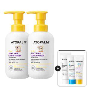아토팜 키즈 실키 헤어컨디셔너 300mlx2개+[증정]로션23ML+워시20ML+샴푸20ML