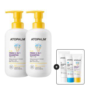 아토팜 키즈 프레쉬 2in1 샴푸 460mlx2개/어린이 샴푸+[증정]로션23ML+워시20ML+샴푸2