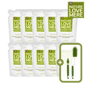 [5팩+5팩] 네이쳐러브메레 유아식기세정제 리필 500ml 5팩+5팩 + [GIFT] 실리콘 젖병솔
