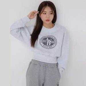 [어썸스튜디오] 여성 서클 심볼 크롭 스웨트 셔츠_ASBTSL019