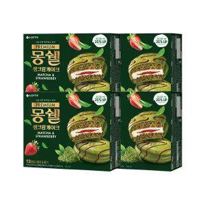 롯데웰푸드 프리미엄 몽쉘 말차 딸기 생크림 케이크, 444g, 4개