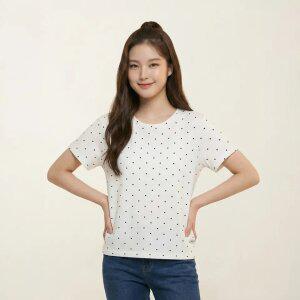 행텐틴즈 여아 도트 프린트 반팔 티셔츠_003(14570-131-443-05)