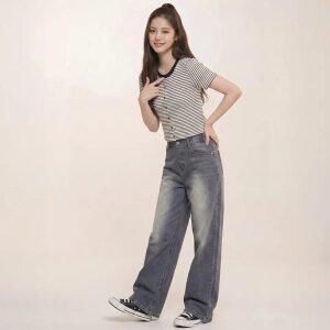 행텐틴즈 여아 풀밴딩 와이드 핏 데님팬츠_055(14570-155-402-10)