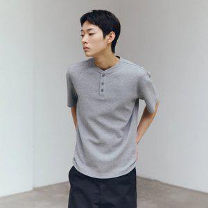마인드브릿지 남성 와플헨리넥티셔츠_3컬러