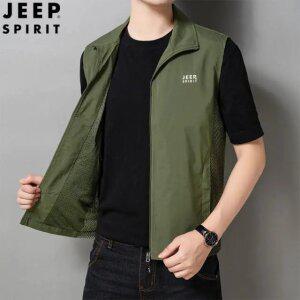 JEEP SPIRIT 조끼 남성용 야상 베스트 작업 낚시 등산 캐주얼 여름 조끼 빅사이즈