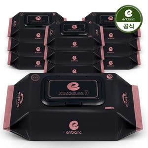 앙블랑 생분해 아기물티슈 78고평량 세이프 블랙 캡형 70매X10팩 N-BC10
