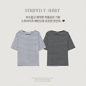 핫핑 [데일리룩/스테디셀러] 포디먼 스트라이프 루즈핏 반팔티셔츠