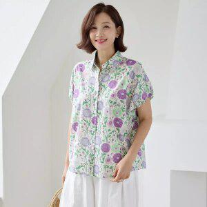 김여사,(신상) 썸머 플라워 볼륨소매 셔츠 3NB605321 엄마옷 중년여성 50대 60대