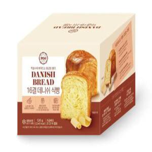 신세계푸드 밀크앤허니 16결 데니쉬 식빵 (130g x 4개입)
