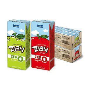 피크닉 청포도 제로 200ml, 24개입, 1개+사과 제로 200ml, 24개입, 1개