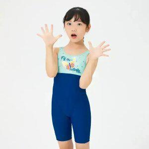 [아레나수영복] 버터플라이 아동 4부 반신 레이서백 A4BG1GL04DBL