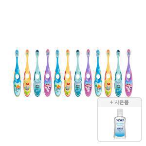 조르단 어린이 칫솔 스텝 2단계 색상랜덤, 12개+증정(가그린 제로 블라스트 100ml, 1개