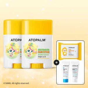 [캐치!티니핑 한정판] 아토팜 야외놀이 선스틱 SPF50+ PA++++ 21gx2개 세트+[증정]클렌