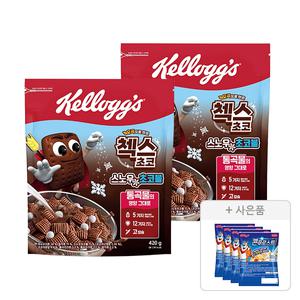 켈로그 오곡 첵스초코 스노우초코볼, 420g, 2개 + 증정(콘푸로스트 30g,4개)