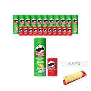 프링글스 양파맛 110g, 12개+오리지널 53g, 12개 + 증정(프링글스 트레이, 1개)