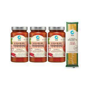 청정원 아라비아따 파스타소스 600g, 3개 + 스파게티면 500g, 1개