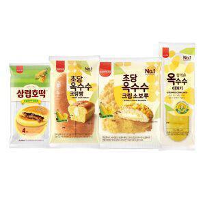 삼립 여름제철 옥수수빵 4종 10봉 (옥수수이야기/크림빵/소보로/호떡)