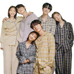 [30%]파란 편안한 반팔 커플잠옷 상하의 세트/홈웨어/실내복/수면바지/원피스/파자마/