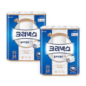 [크리넥스] 천연펄프 3겹 울트라클린 화이트, 25m, 24롤, 2개