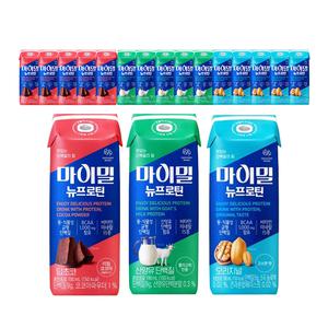 마이밀 마시는 뉴프로틴 오리지널 190ml + 산양유 단백질 190ml +  딥초코 190ml 각6개