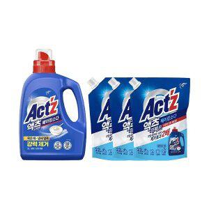액츠 퍼펙트 일드겸용 액체세제 베이킹 용기 3L, 1개 + 리필 2.2L, 3개