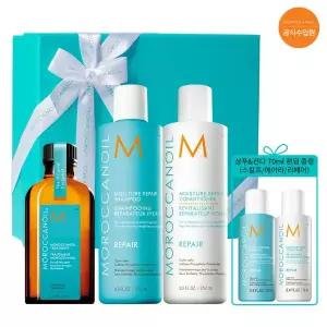 [모로칸오일](하남점)[신세계백화점]모로칸오일 선물 세트(오일50ml+ 샴푸/컨디셔너 250ml)+(증정:샴푸/...
