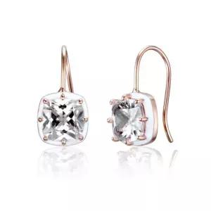 [끄란느] 볼드 화이트 사각 후프 귀걸이 C24EB332 (14K GOLD PLATED)