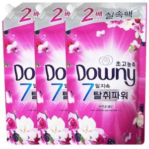 다우니 7일지속 탈취파워 섬유유연제 목련과 베리 리필 1.6L 3개
