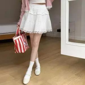 [하프클럽/]여자 고무줄 폴리 후레아 티어드 쁘띠 스커트