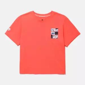 M 반팔티 UQC SQ222ETS65-HPNK 우먼스 그래픽 크롭 반팔 티셔츠 / Hot Pink