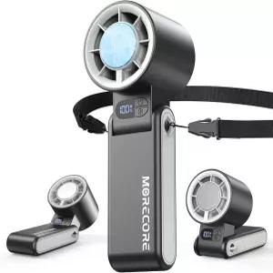 MORECORE 휴대용 선풍기 스 쿨러 즉시 50세 F 남성 엄마를 위한 선물 할머니 핫 플래시 5000mAh 쿨링