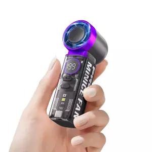 탁상 용 책상 미니 소형 데스크 휴대용 선풍기 5단 속도 LED 디스플레이 손전등 USB 충전식 메이크업 및 여