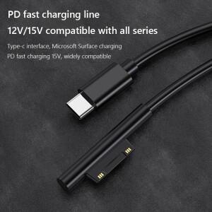 15V 3A 65W C타입 전원  충전기 어댑터 USB PD  케이블 마이크로 서피스 프로 8/7/6/5/4/3 PC 노트북 북 2