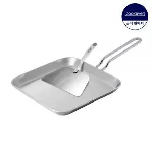 쿡에버 계란말이 브런치 IH 인덕션 통3중 스텐 뒤집게 + 사각팬 24cm MNS