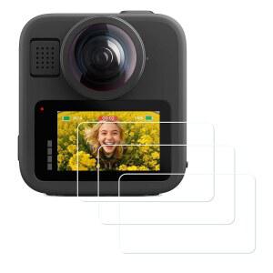 PCTC 3팩 화면 보호기 GOPRO MAX2 쉽습니다 강화 울트라 MAX 2025 2019 유리 360 카메라 방수 설치하기 클리어 액션